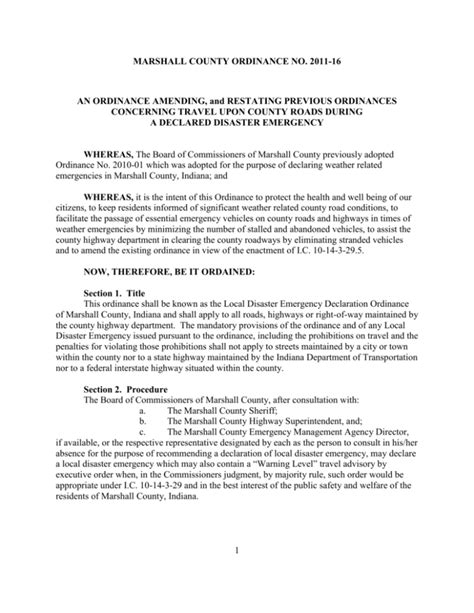 ORDINANCE 1 OF 2011.